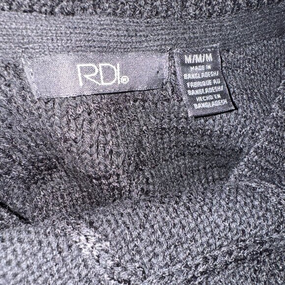 Long RDI Black Cable Knit Split Side Vest - Picture 6 of 7